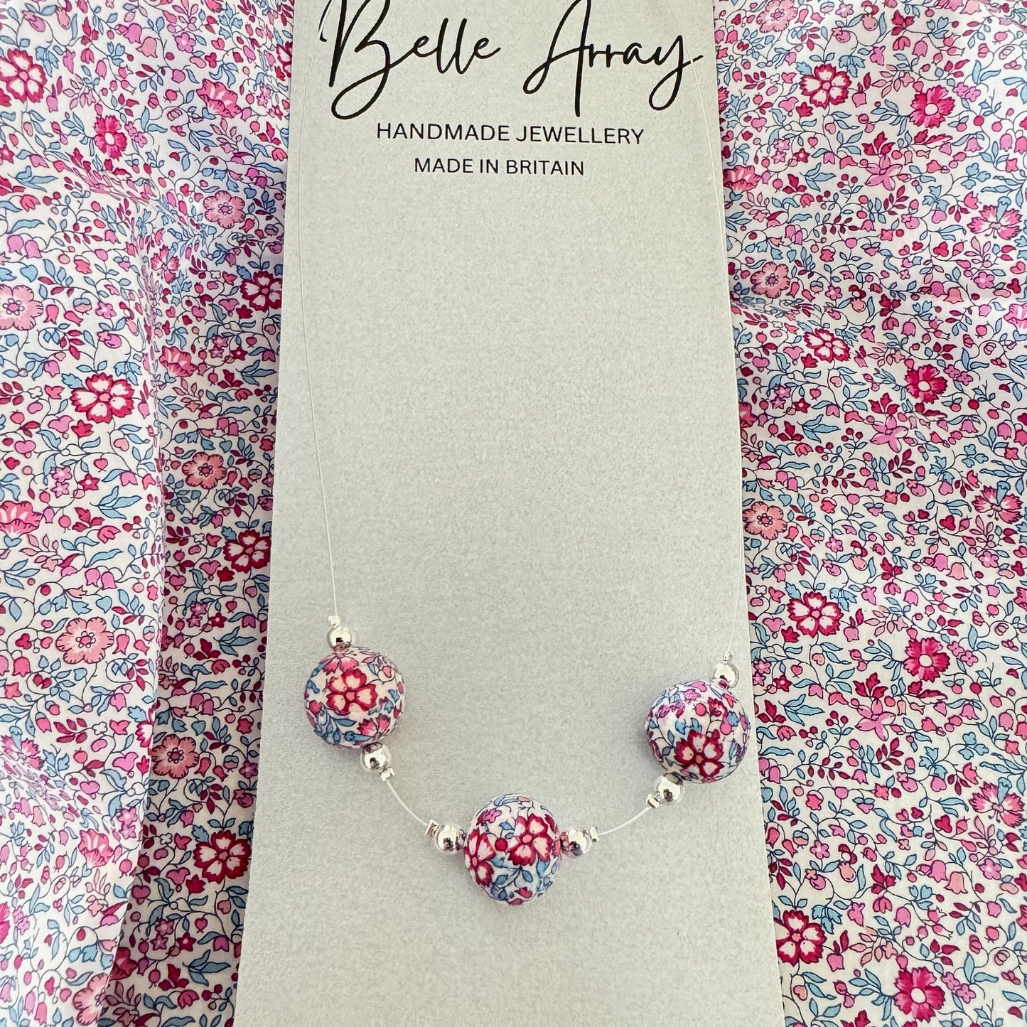 Necklace made from katie and millie liberty fabric jewellery gift ditsy floral